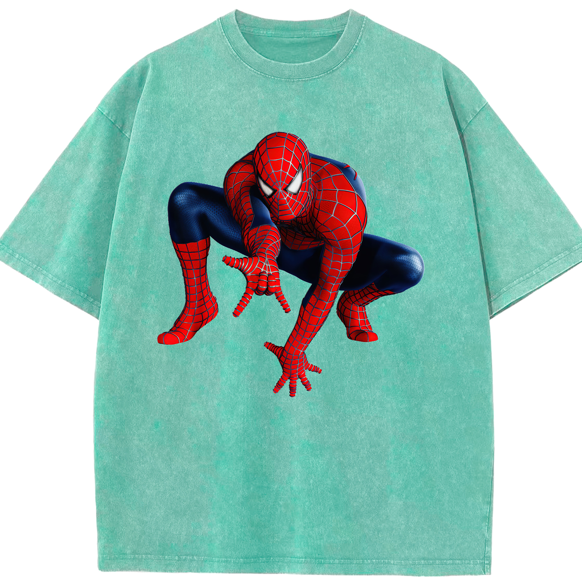 （画像用） Spider Man スパイダーマン 綿100% ヴィンテージ風 半袖Tシャツ（フロントプリント）